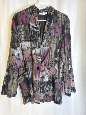 Kensington Square Women's M Floral Blazer 90's Whimsigoth Made In USA Vintage